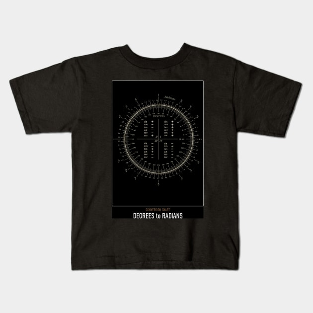 High Resolution Astronomy Degrees to Radians Chart Kids T-Shirt by tiokvadrat